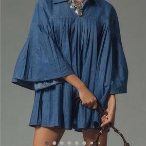 NWT Anthropologie Forever That Girl Katherine Denim Swing dress L petite